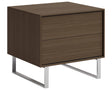 Praline on Walnut with Brushed Nickel Legs | Mobican Ophelia Night Table | Valley Ridge Furniture