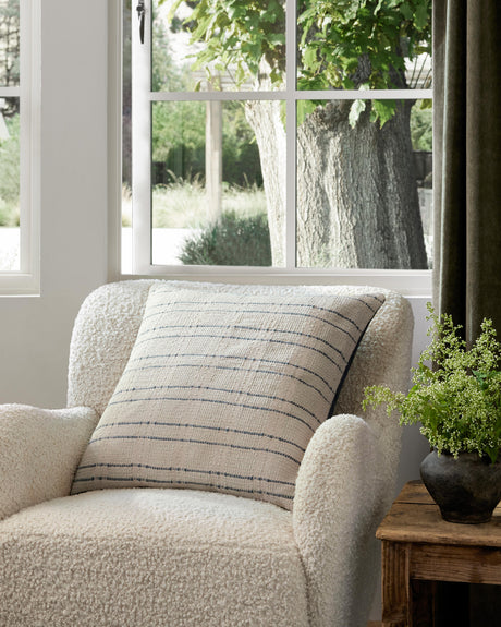 Cream / Blue Pillow