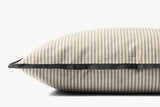 Jeremiah Brent x Loloi Sullivan Pillow in Natural / Black, side view, 13" x 21"