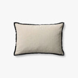Jeremiah Brent x Loloi Sullivan Pillow in Natural / Black, on white, 13" x 21"