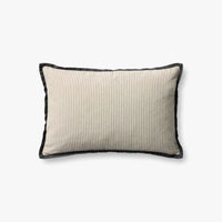 Jeremiah Brent x Loloi Sullivan Pillow in Natural / Black, on white, 13" x 21"