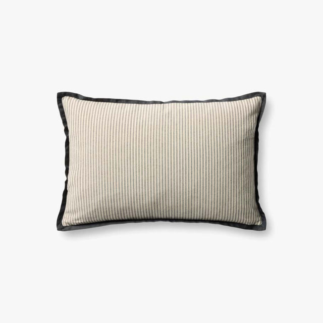 Jeremiah Brent x Loloi Sullivan Pillow in Natural / Black, on white, 13" x 21"