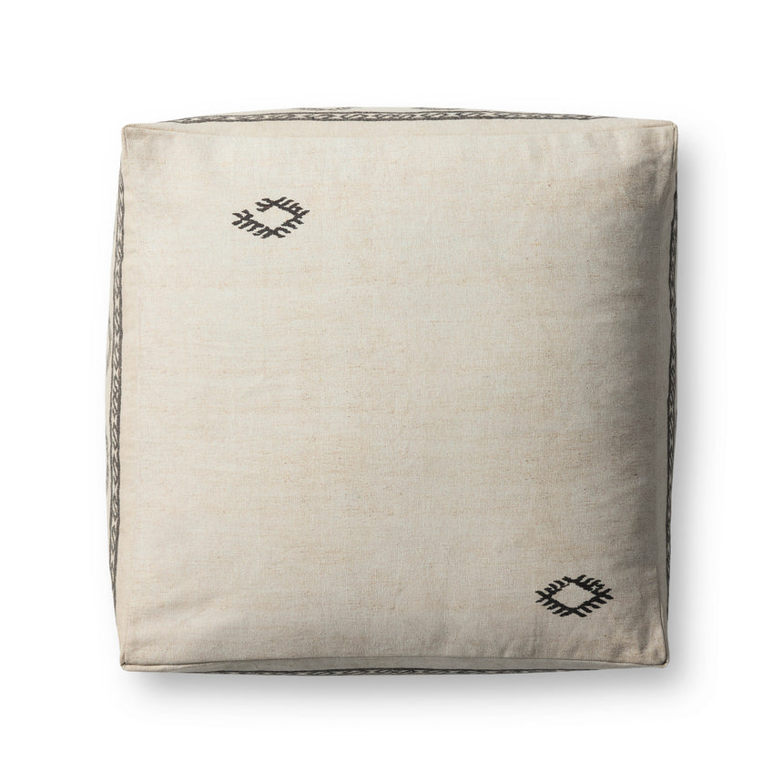 Ivory / Brown Pouf | LPF0042