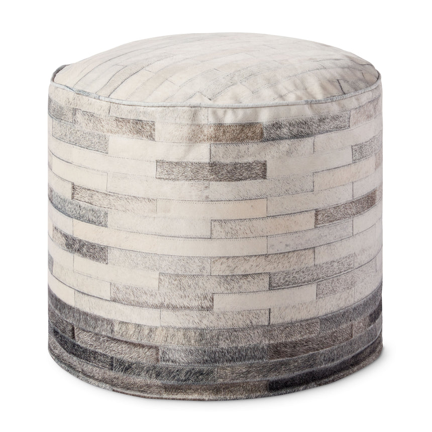 Ivory / Grey Pouf | PF0002