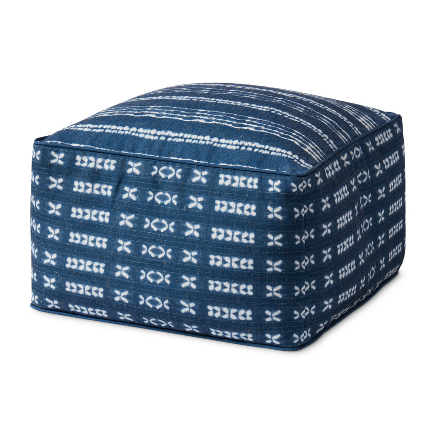 Indigo / Ivory Pouf | PF0007