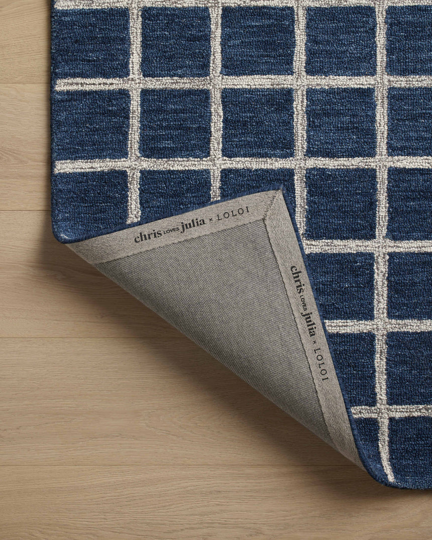 Polly Rug 05 | Navy / Silver