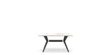 Canadel Downtown Fjord Dining Table in Peppercorn Washed, Shell W2 Porcelain, side view