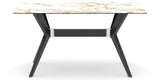 Canadel Downtown Fjord Dining Table in Peppercorn Washed, Shell W2 Porcelain, side view