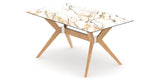 Canadel Downtown Fjord Dining Table in Caramel Washed, Shell W2 Porcelain, view from above