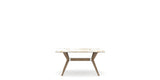 Canadel Downtown Fjord Dining Table in Pecan Washed, Shell W2 Porcelain, side view