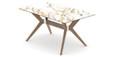 Canadel Downtown Fjord Dining Table in Pecan Washed, Shell W2 Porcelain, view from above