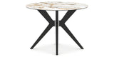 Canadel Downtown X Base Dining Table in Peppercorn Washed, Shell W2 Porcelain, 42 in, side view