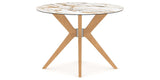 Canadel Downtown X Base Dining Table in Caramel Washed, Shell W2 Porcelain, 42 in, side view