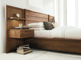 West Bros Phase Nightstand Panel Assembly in 79 Toast, drawer and shelf, angled view