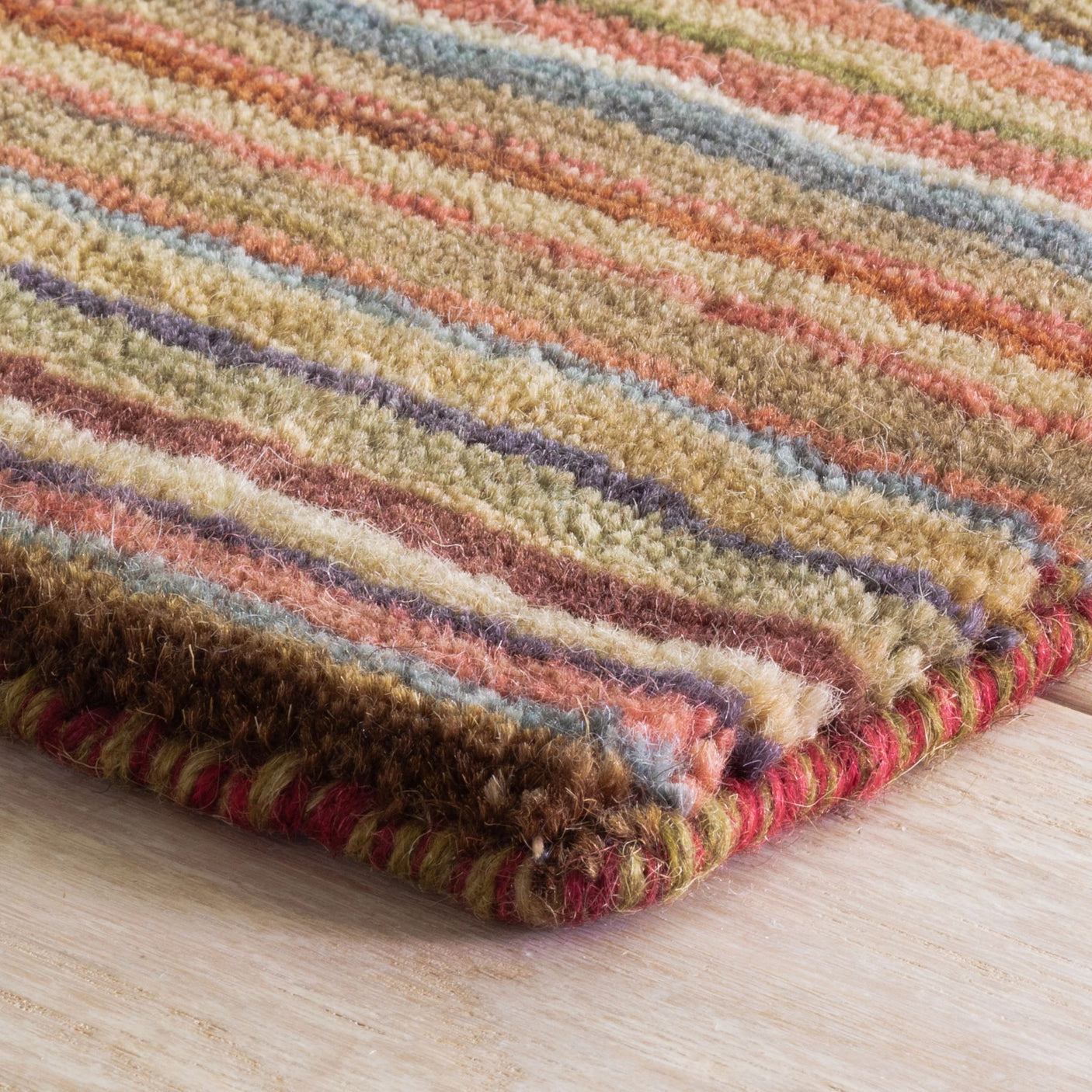 Brindle Stripe Hand Loom Knotted Wool Rug