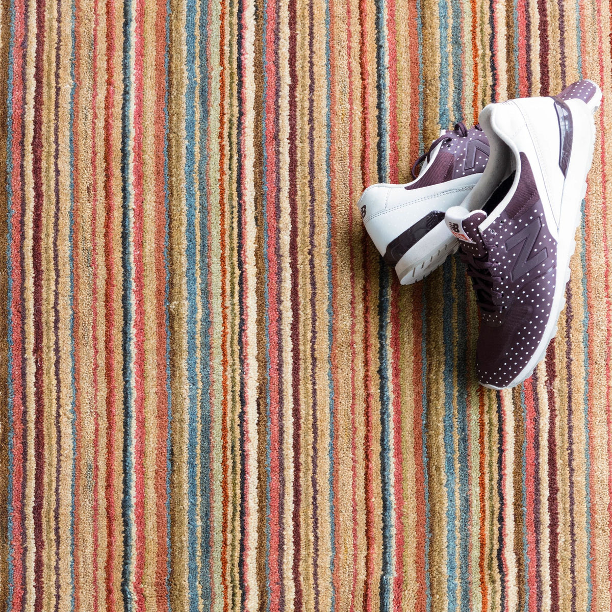 Brindle Stripe Hand Loom Knotted Wool Rug