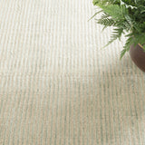 Cut Stripe Hand Knotted Viscose/Wool Rug