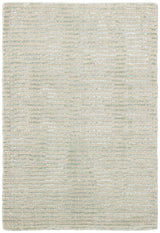 Cut Stripe Hand Knotted Viscose/Wool Rug