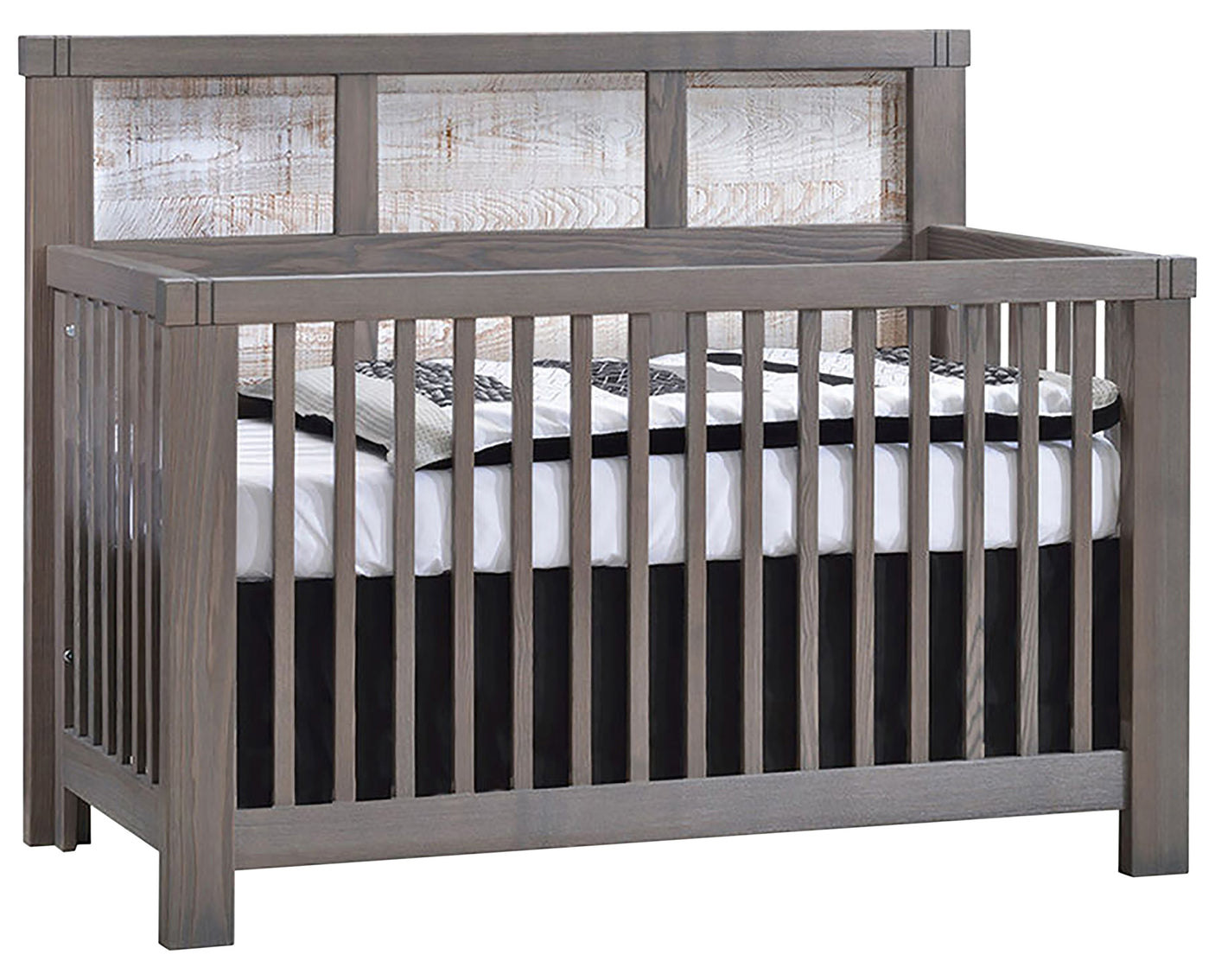 Grigio Brushed Oak with White Bark Oak | Rustico Moderno 5-in-1 Convertible Crib Valley Ridge Furniture