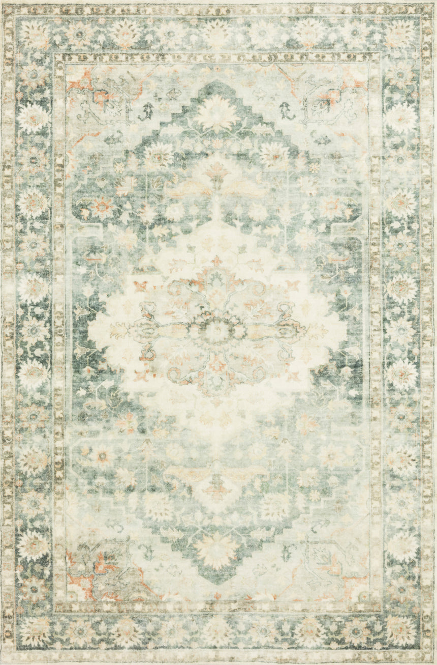 Rosette Rug 08 | Teal / Ivory
