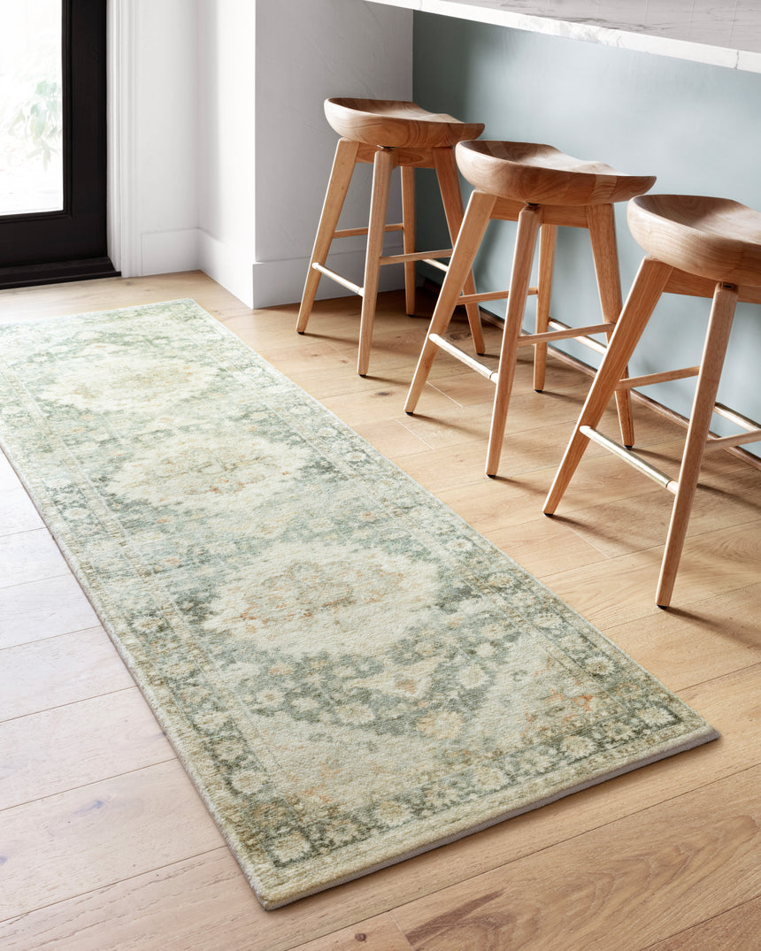 Rosette Rug 08 | Teal / Ivory