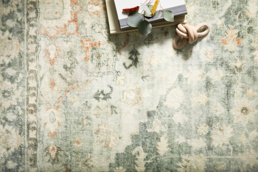 Rosette Rug 08 | Teal / Ivory