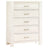 White Brushed Oak | Rustico 5 Drawer Dresser | Valley Ridge Furniture