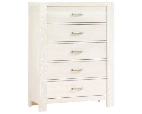 White Brushed Oak | Rustico 5 Drawer Dresser | Valley Ridge Furniture
