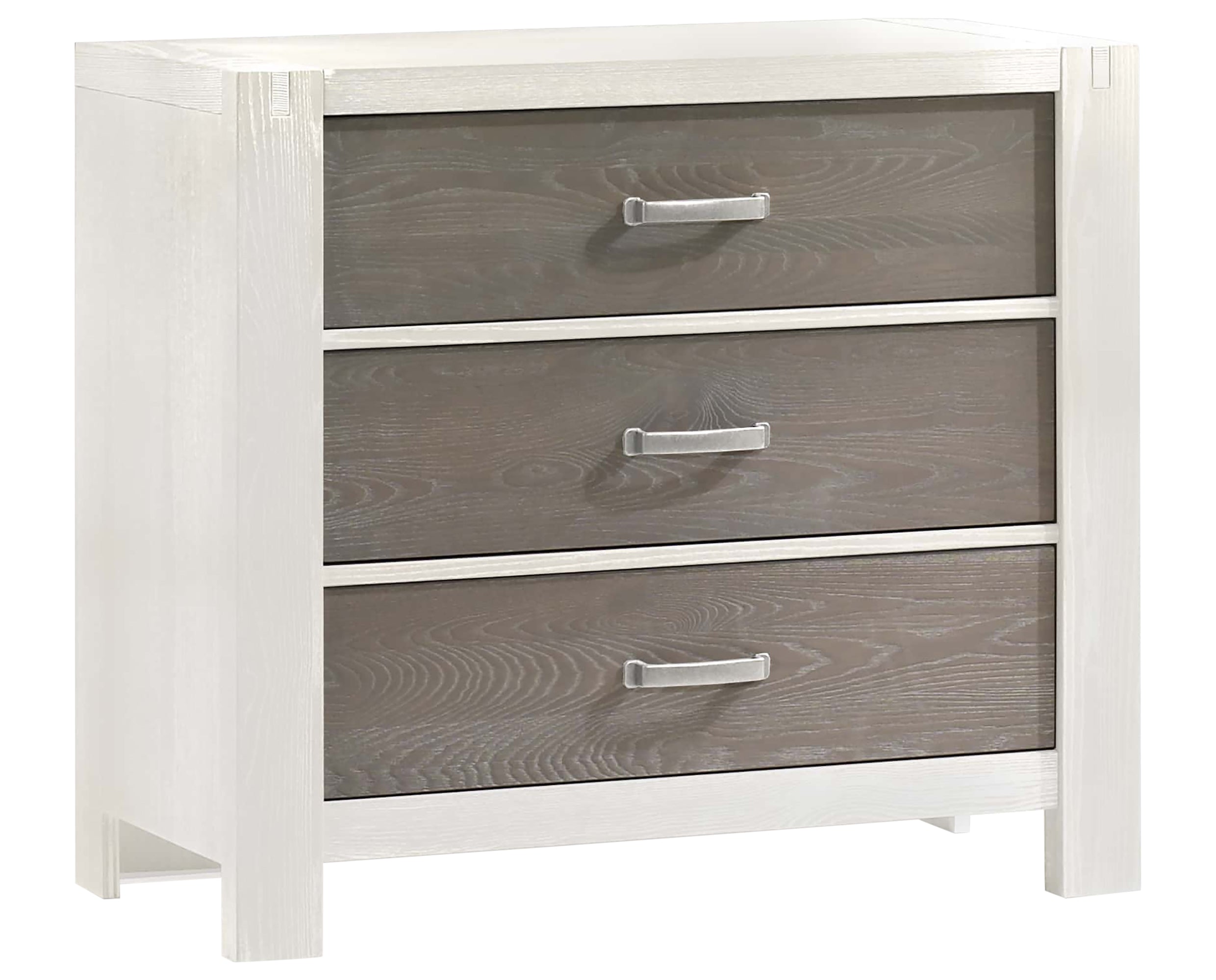 White Brushed Oak with Owl Brushed Oak | Rustico Moderno 3 Drawer Dresser | Valley Ridge Furniture