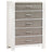 White Brushed Oak with Owl Brushed Oak | Rustico Moderno 5 Drawer Dresser | Valley Ridge Furniture
