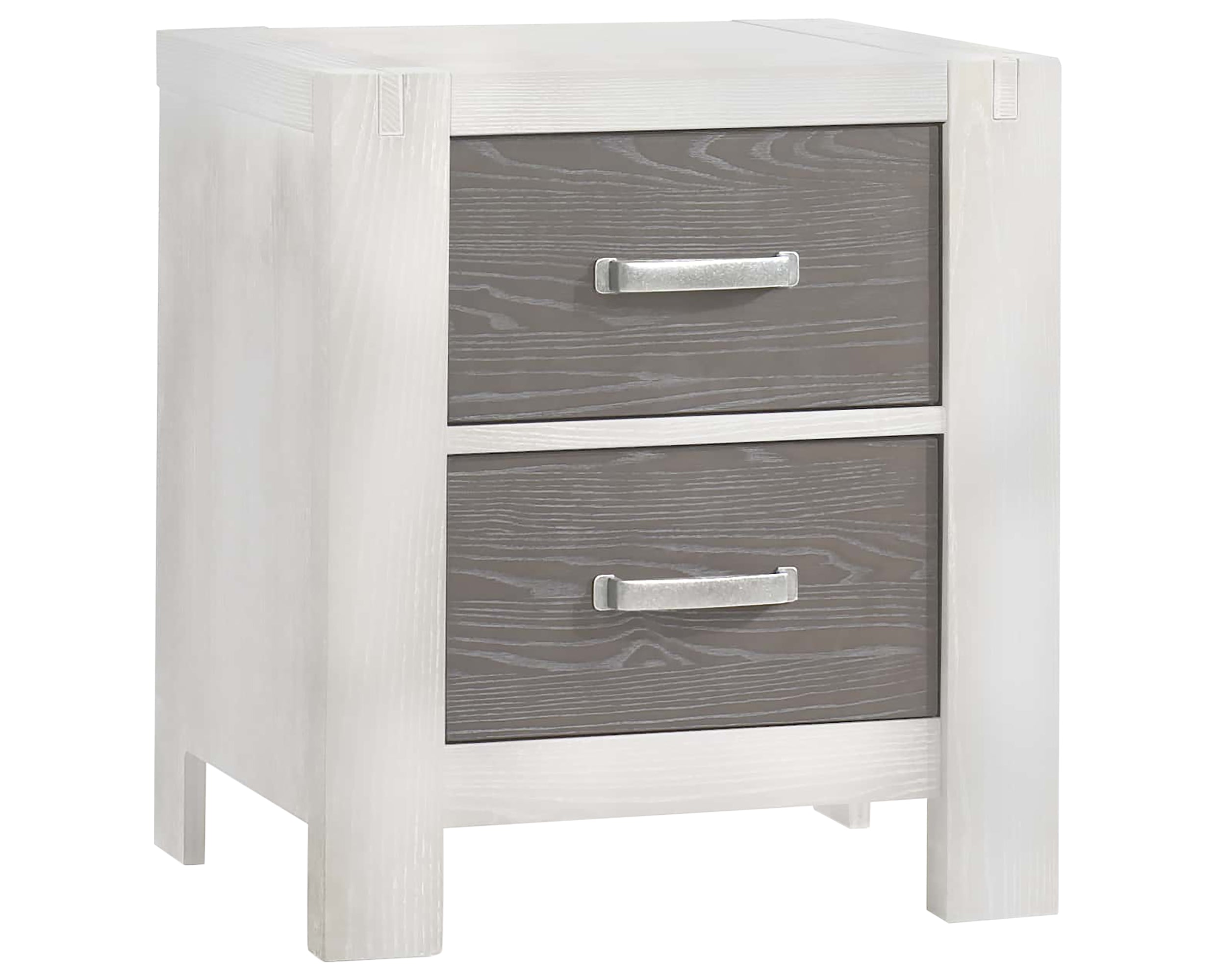 White Brushed Oak with Owl Brushed Oak | Rustico Moderno Nightstand | Valley Ridge Furniture