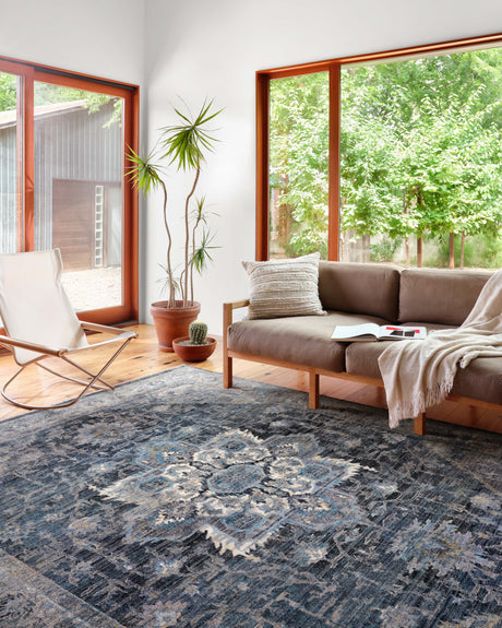 Samra Rug 01 | Denim / Grey