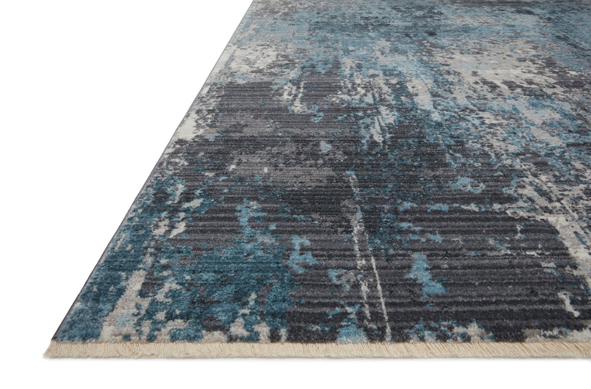 Samra Rug 06 | Charcoal / Sky