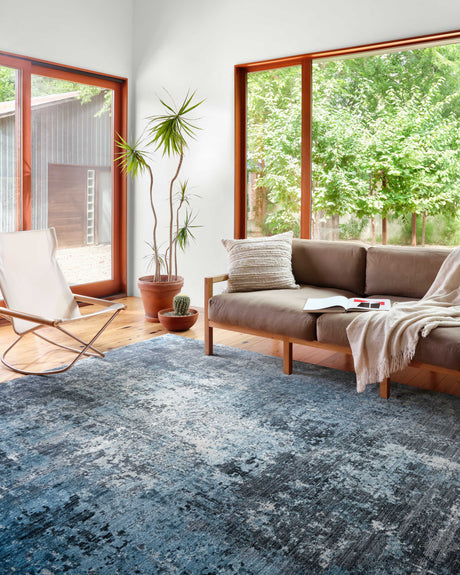 Samra Rug 06 | Charcoal / Sky