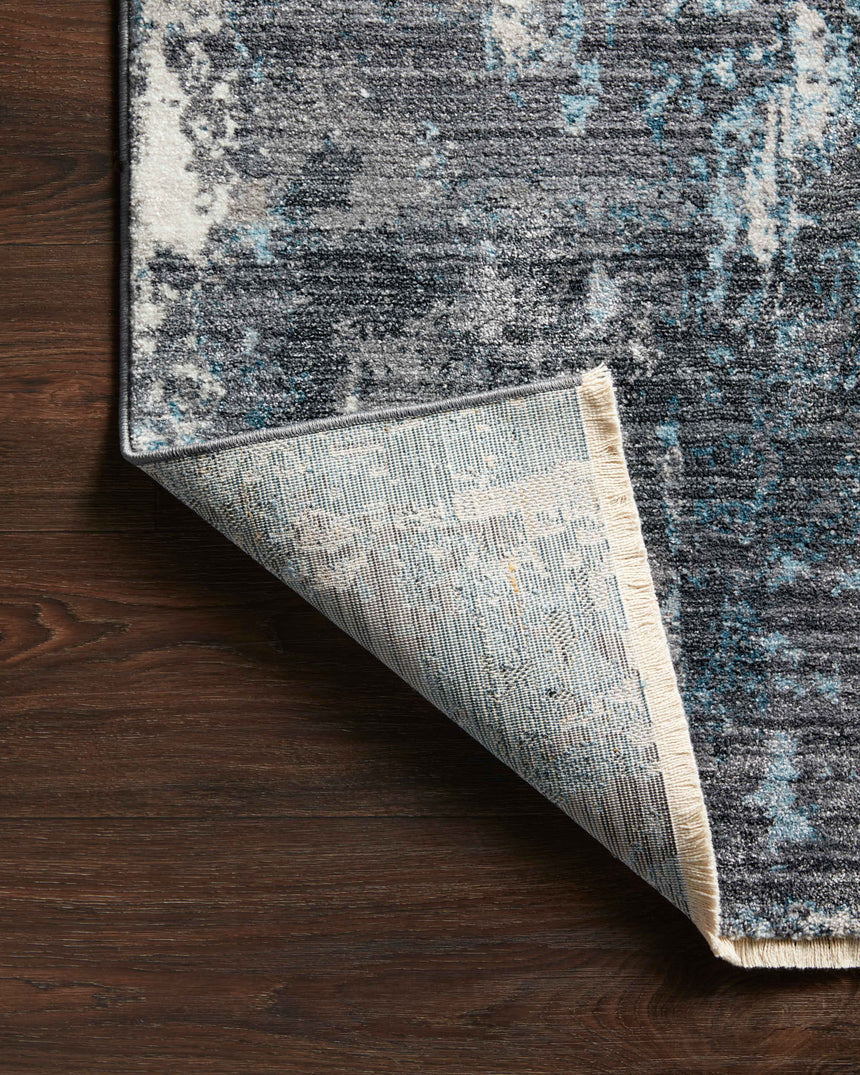 Samra Rug 06 | Charcoal / Sky