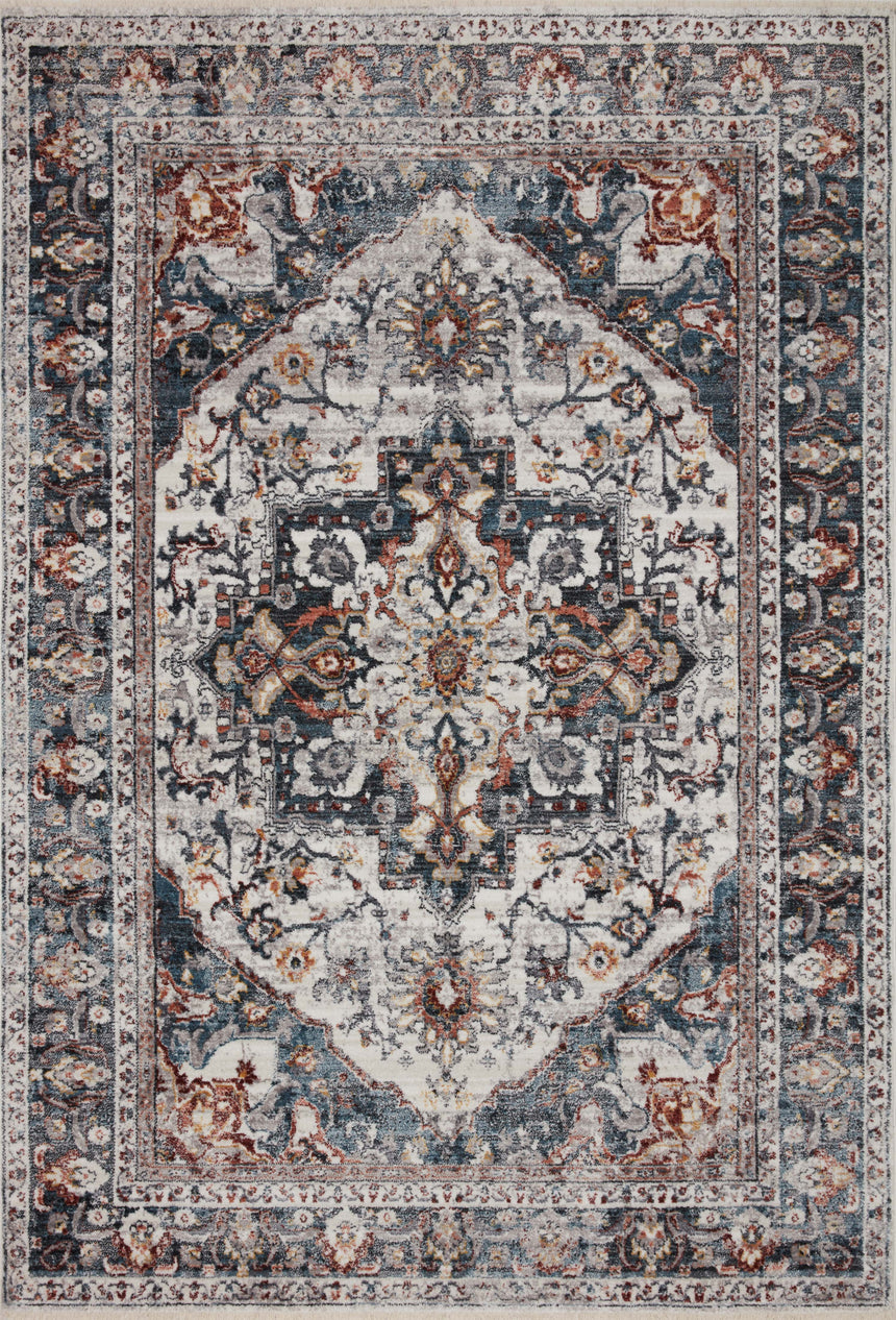 Samra Rug 09 | Ivory / Denim
