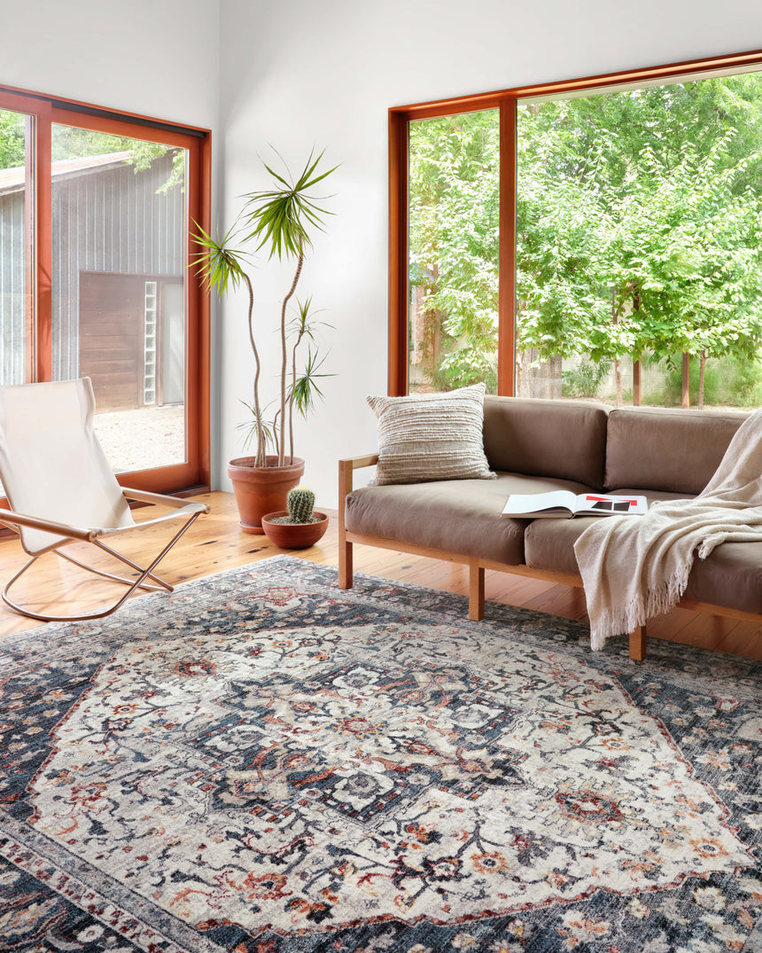 Samra Rug 09 | Ivory / Denim