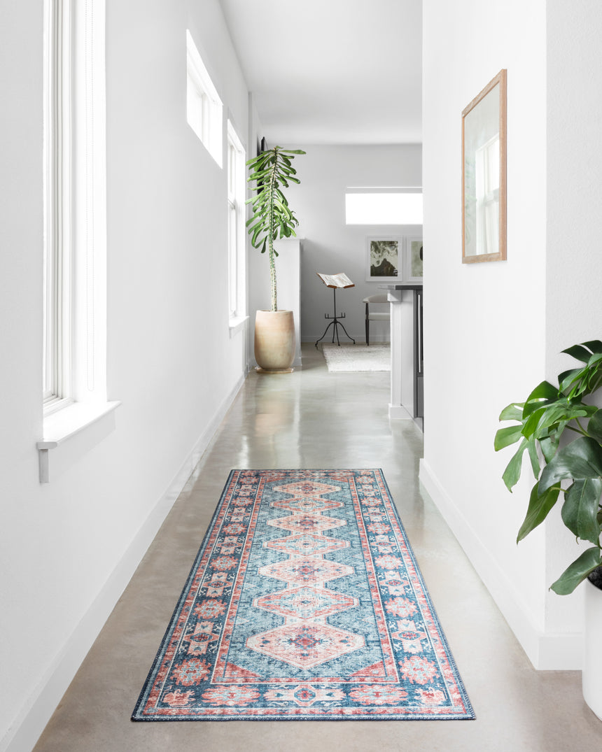 Skye Rug 03 | Turquoise / Terracotta