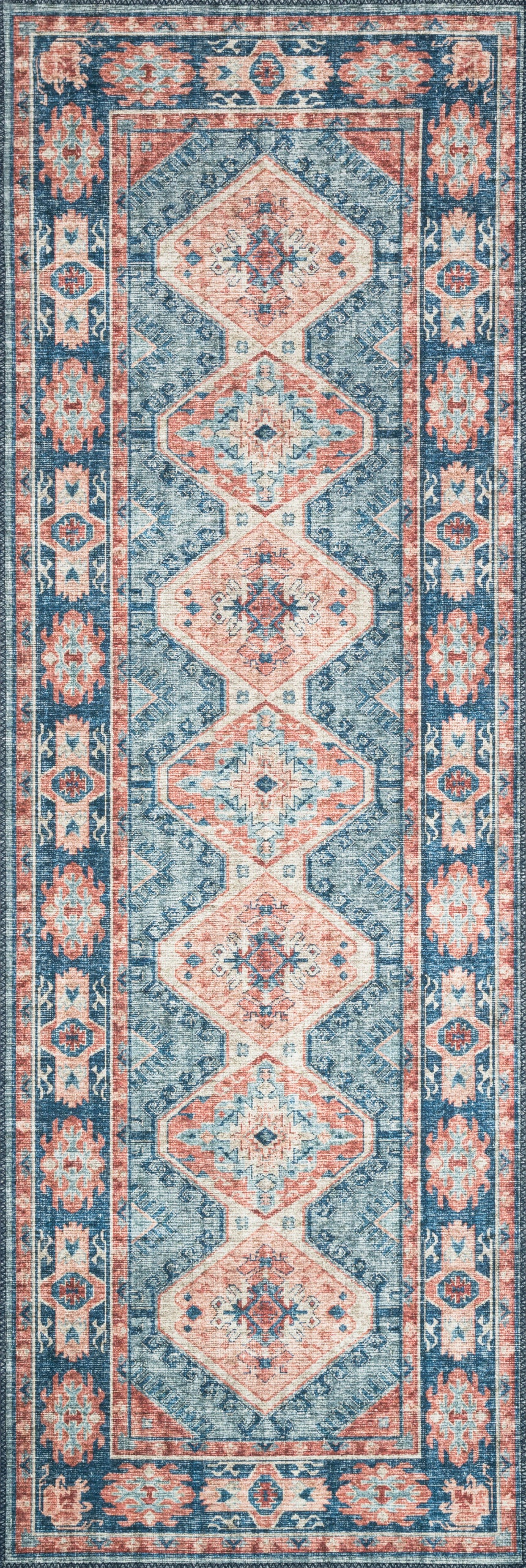 Skye Rug 03 | Turquoise / Terracotta