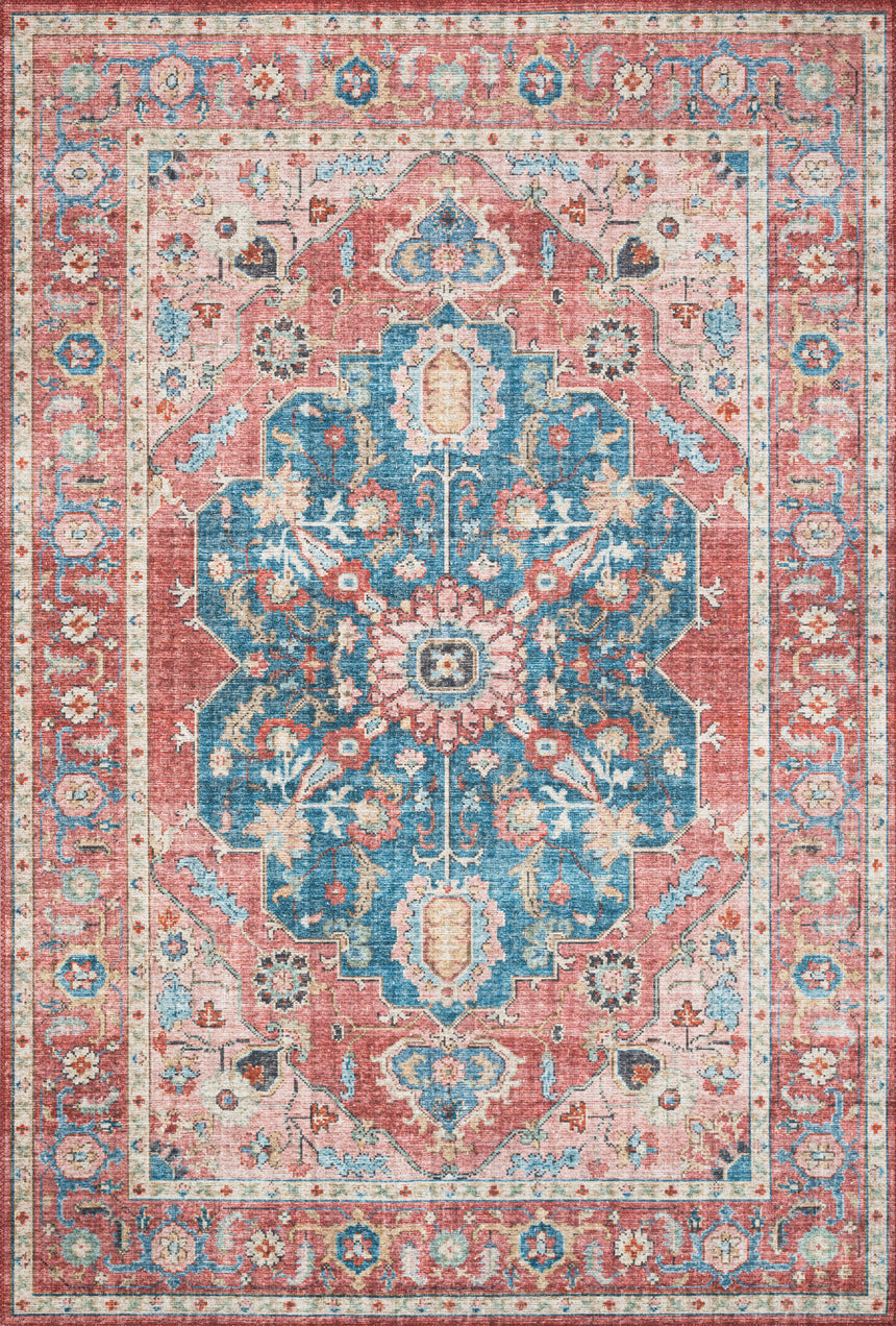 Skye Rug 05 | Brick / Ocean