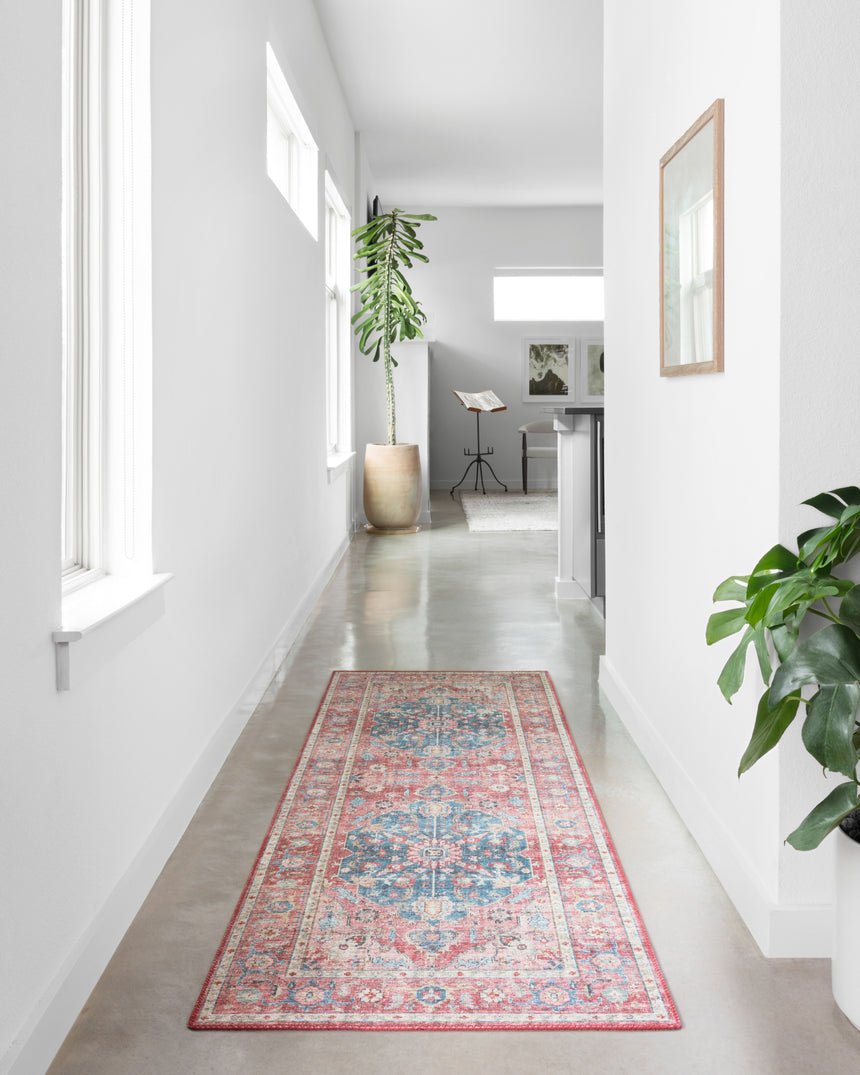 Skye Rug 05 | Brick / Ocean