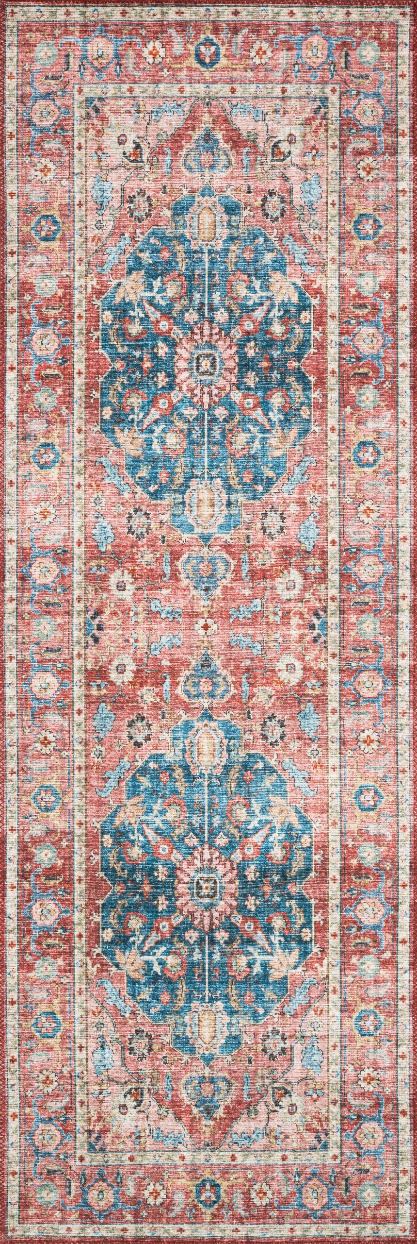 Skye Rug 05 | Brick / Ocean