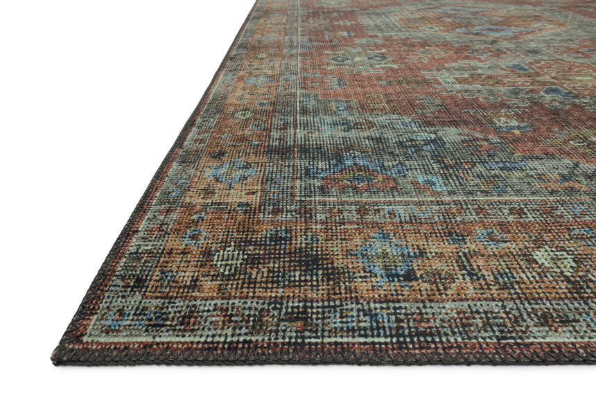 Skye Rug 07 | Terracotta / Sky