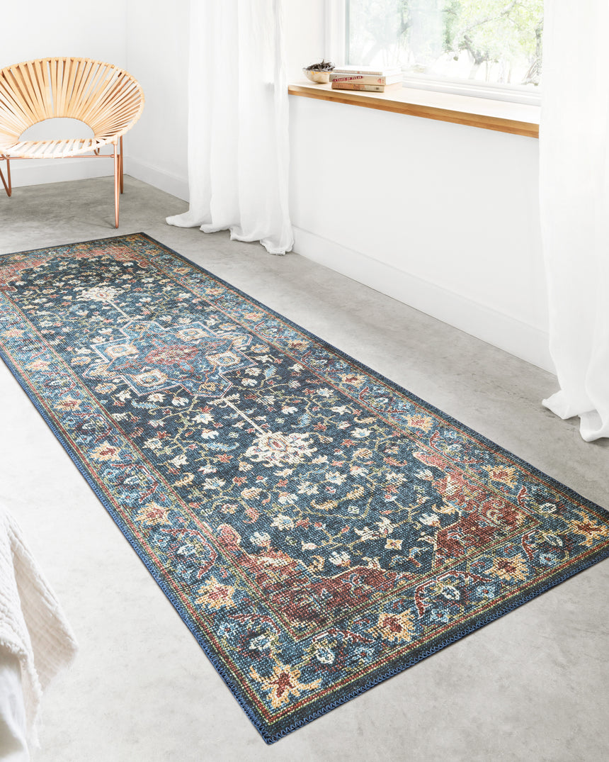 Skye Rug 08 | Denim / Brick