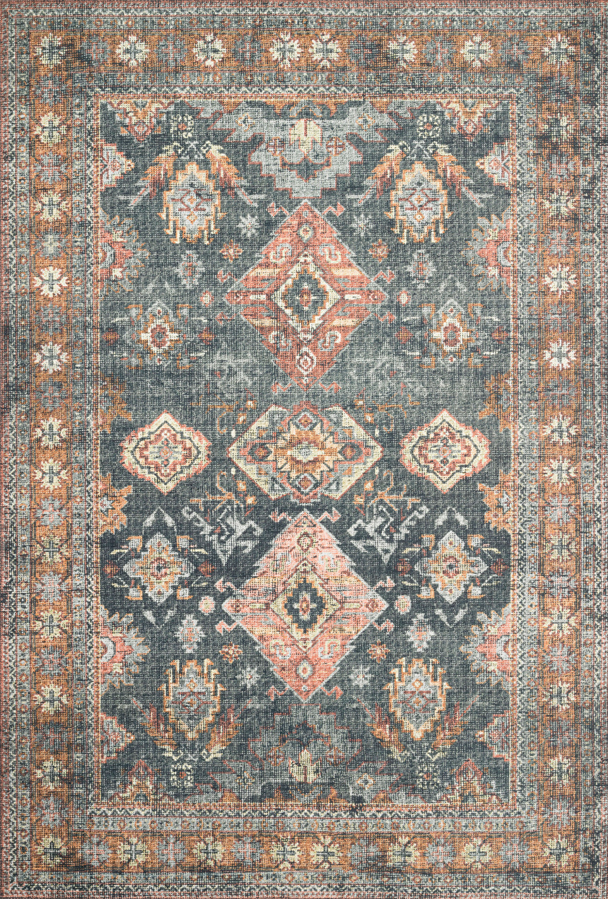 Skye Rug 10 | Sea / Rust