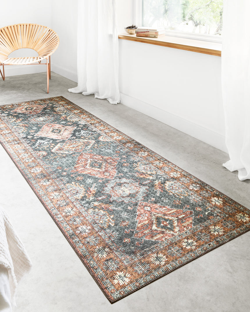 Skye Rug 10 | Sea / Rust