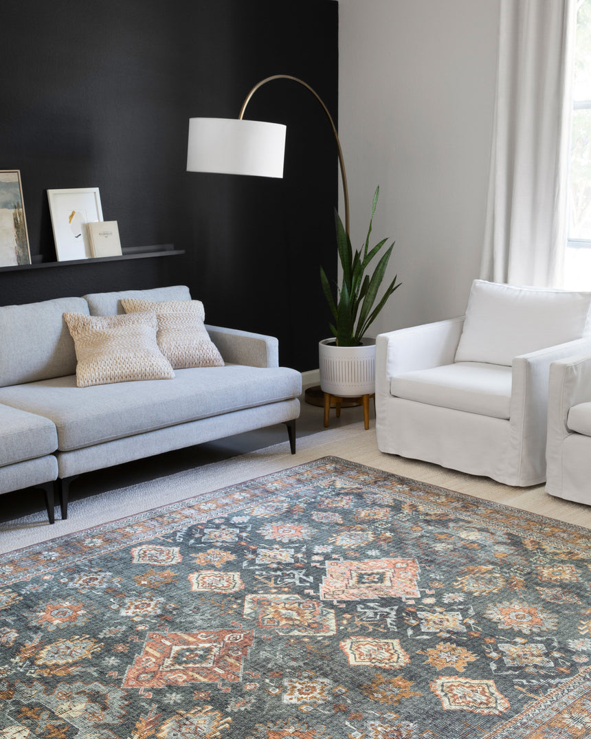 Skye Rug 10 | Sea / Rust