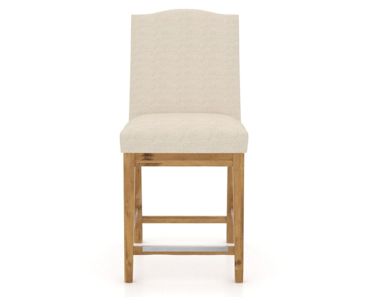 Canadel Champlain Upholstered Counter Stool 310A in 6K Sunbrella® and 01 Honey Washed, front view
