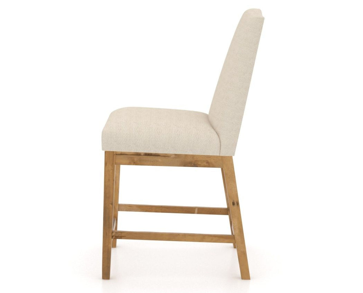 Canadel Champlain Upholstered Counter Stool 310A in 6K Sunbrella® and 01 Honey Washed, side view