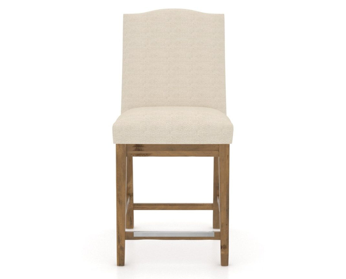 Canadel Champlain Upholstered Counter Stool 310A in 6K Sunbrella® and 03 Oak Washed, front view